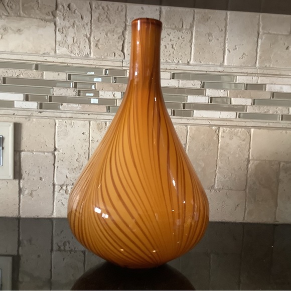 MURANOCarmel And Brown Glass Vase LARGE 17’